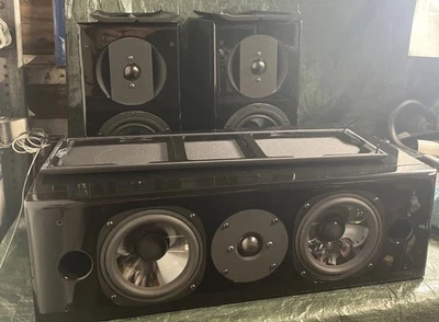 A Set of Vienna Acoustics Hadyn Grand & Theatro Speakers Piano Black Bookshelf - Image 1 of 4