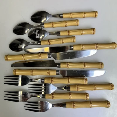 Talheres de bambu vintage 16 peças - Imagem 1 de 4