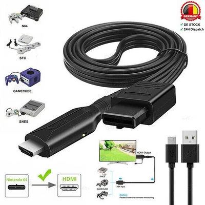 MARKENLOS N64 zu HDMI Konverter Adapter HD Link Kabel für Nintendo Gamecube Super NES SNES
