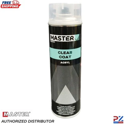 MASTER Gloss Clear Coat 1K Acrylic Spray – 500ml Lacquer Aerosol Paint - Image 1 of 4