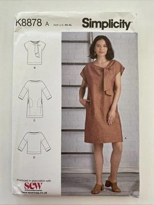 Simplicity K8878  Misses Tunic Dress Top with Neckline Variations Uncut Pattern - Image 1 of 4