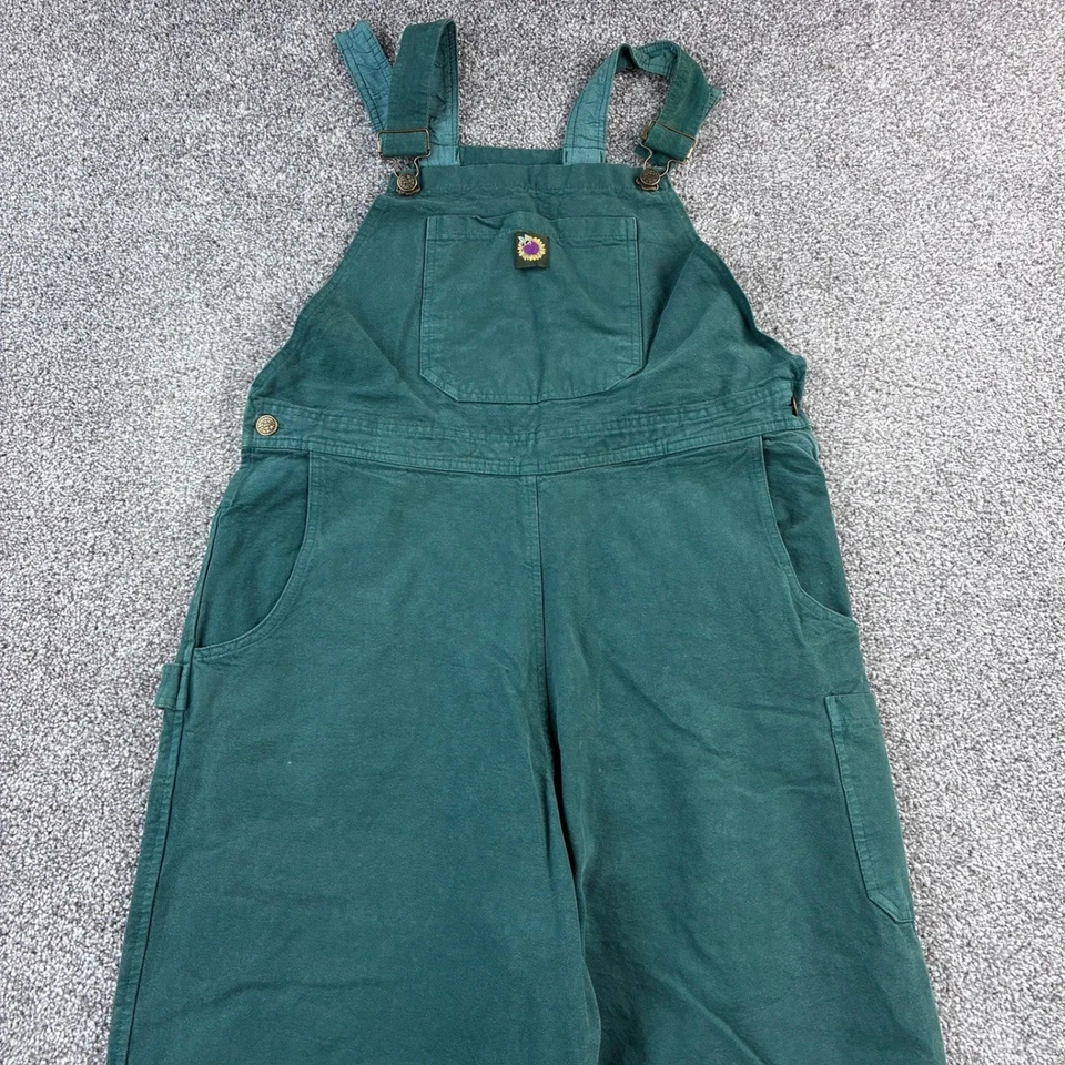 Mono babero vintage Garden Gear para mujer mediano verde carpintero holgado Foto 1 de 4