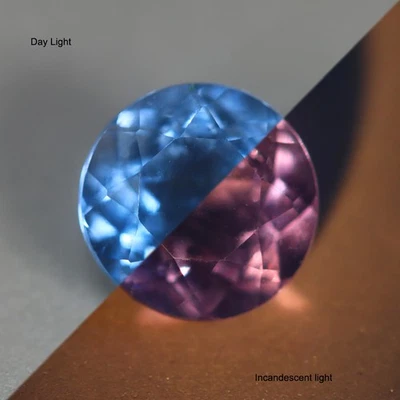 3.36 Cts_Round Brilliant Cut_100 % Natural Unheated Color Change Fluorite - Image 1 of 4