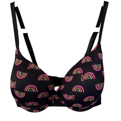 Sujetador Camiseta ROSA Victoria's Secret Wear Everywhere 34DDD Estampado Arco Iris Foto 1 de 4