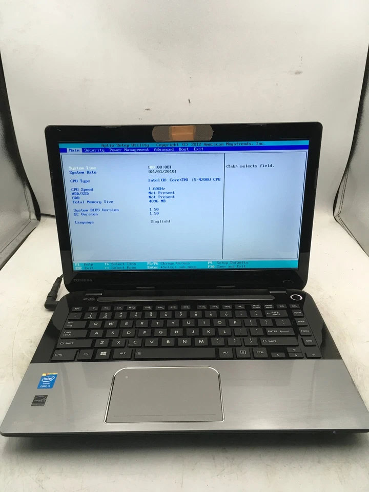 TOSHIBA SATELLITE L40-A - BOOTS TO BIOS - INTEL I5 4200U - NO RAM - READ DESC-BB - Image 1 of 4