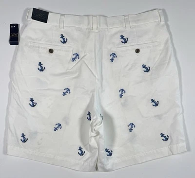 Pantalones Cortos Brooks Brothers 346 Para Hombre 38 Blanco Ancla Bordada Marcas Claras Nuevos con Etiquetas Foto 1 de 4