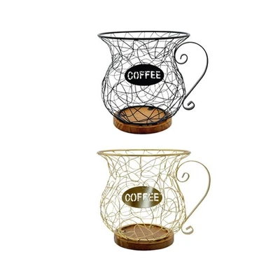 Kaffeepadhalter, Mehrzweck-Aufbewahrungskorb aus Metall, modern, für Snacks - Bild 1 von 2