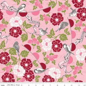 Fat Quarter Remember Love Birds Quilting Cotton Quilting Fabric Riley Blake - Picture 1 of 1