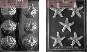 Starfish shells Seashell nautical Chocolate Candy Mold - Picture 1 of 1