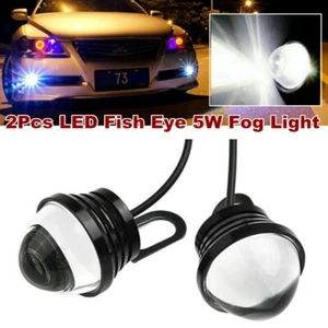 2Pcs LED Fish Eye 5W Car SUV Driving Fog Light Daytime Running DRL Bulb Lamp Kit - Picture 1 of 12