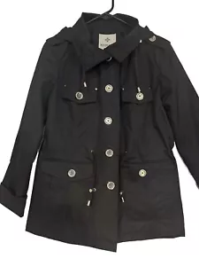 Weather Tamer Black Rain/Windbreaker, Super chic coat Women’s large EUC - Picture 1 of 7