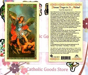 Novena Prayer to St. Saint Michael the Archangel - Laminated Holy Card 460E - Picture 1 of 3