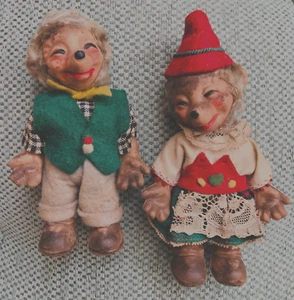 Antike Mecki  Micki Figur Paar Sammlerfigur Spielzeug 40er Jahre Vintage ca.12cm - Bild 1 von 7