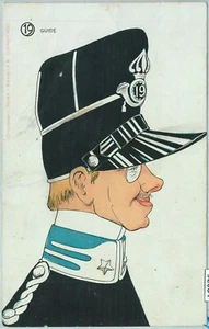 92004 - CARTOLINA d'Epoca - Militare I Guerra SATIRICA : GUIDE - Picture 1 of 1
