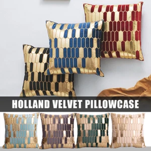 Gold Embroidery Cushion Cover Velvet Paste Sofa Chair Seat Decor Pillowcase Gift - Picture 1 of 19