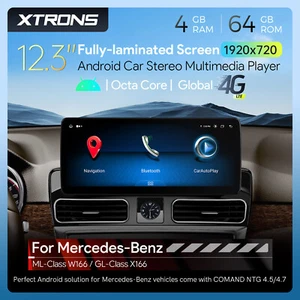 12.3" Android 14 Octa Core 4G Car Stereo GPS Retrofit For Benz W166 X166 2013-15 - Picture 1 of 18