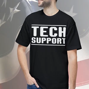 Tech Support 100% Made in USA Cotton T-shirt | Elon Musk DOGE Viral Shirt - Picture 1 of 5
