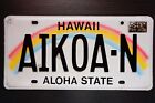 HAWAII RAINBOW Vanity License Plate Tag 🌈AIKOA-N🌈 Aloha State