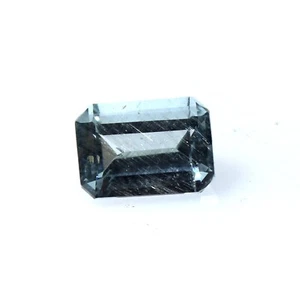 Natural Blue Aquamarine Gemstone 1 ct Loose Aquamarine Faceted Octagon Shape - Picture 1 of 6