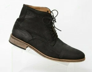 Topman Schwarz Wildleder Leder Kappe Zehe Schnürstiefelette Herren 45 US 11 Leger Elegant - Bild 1 von 10
