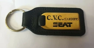 SEAT CVC CARDIFF LEON CAR ARONA TARRACO KEY FOB KEY RING LEATHER AUTOMOTIVE KEY - Picture 1 of 2