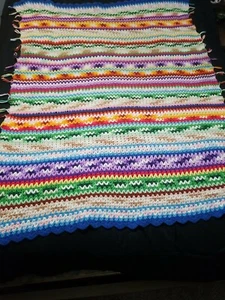 Handmade Crocheted Afghan 56x40 - Picture 1 of 4