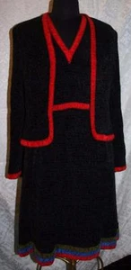Charles Sumner Womens Vtg Expressly 12 Sleeveless Dress w/ Jacket Black Knit - Picture 1 of 1
