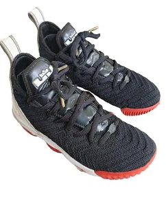 NIKE LEBRON JAMES XV1 16 BRED GS BOYS BASKETBALL SHOES SZ 4.5Y AQ2465-016 - Picture 1 of 13