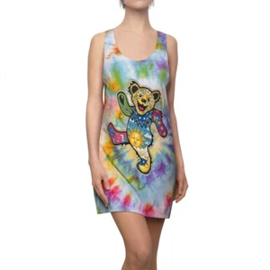 Women's Racerback Summer Dress. Grateful Dead, Dancing Bears - Picture 1 of 36