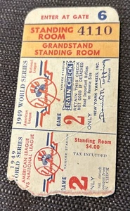 1949 World Series Gm 1 Ticket NY Yankees Brooklyn Dodgers Jackie Robinson - Picture 1 of 2