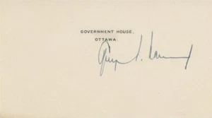 Georges Vanier-Vintage Signed Card (Goveror-General Canada) - Picture 1 of 1