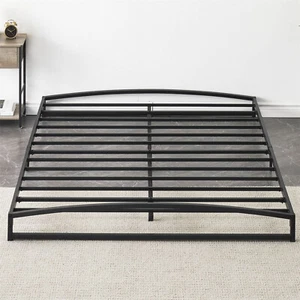 6Inch Metal Queen Size Low Bed Frame with Metal Slat Support Mattress Foundati - Picture 1 of 8
