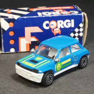CORGI Renault 5 Maxi Turbo 1/64 Blue Vintage Diecast Model Car Near Mint - Imagen 1 de 9