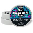 HIPPIE CRAFTER Clear Double Sided Tape 1 Wide 180ft - Heavy Duty Adhesive for...