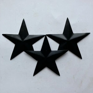 Set/3 Black Barn Star Stars 3" Primitive Farm House Country Craft Supply NO Hole - Picture 1 of 5