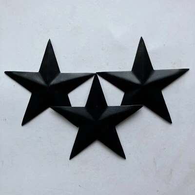 Set/3 Black Barn Star Stars 3" Primitive Farm House Country Craft Supply NO Hole - Image 1 of 4