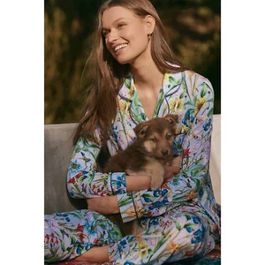 Johnny Was Carly Daphne Pj Set Long Floral Home Lounge Sleepwear Purple 2 pc NEW - Picture 1 of 7