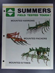 Folleto Summers Gradas Empacadoras S-Tines Distribuidores Tractor Agricultura - Imagen 1 de 2