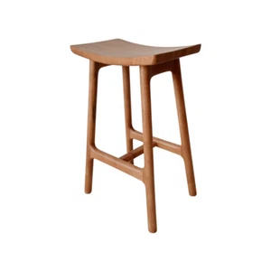 Wooden Barstool Kitchen Bench Stool Natural Timber Wooden Rectangular Modern - Picture 1 of 3