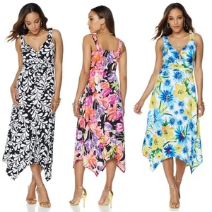 Slinky Brand Printed Dress with Ruched Empire Waist 486756J (Sm) - Picture 1 of 2