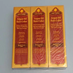 (3) Lot NEW One 'n Only Argan Oil Hair Color Light Master Gray BROWN 5MG Sealed - Picture 1 of 6