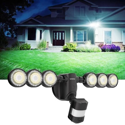 SANSI 55W 7000LM Motion Sensor Outdoor Yard Security Lights 5000K Dusk to Dawn - Image 1 of 4