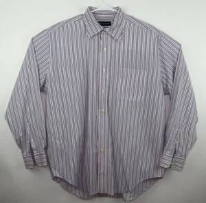 Austin Reed London Mens Long Sleeve Pink/Purple Button Down Dress Shirt Size L - Picture 1 of 7