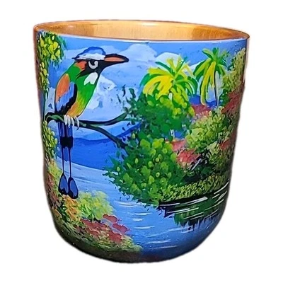 Ручная роспись Никарагуа тик дерева кофейная чашка - Изображение 1 из 4