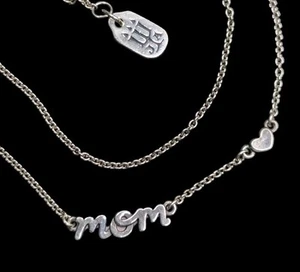 15-17" James Avery MOM Heart Love Charm Sterling Silver Chain NECKLACE Mother - Picture 1 of 12