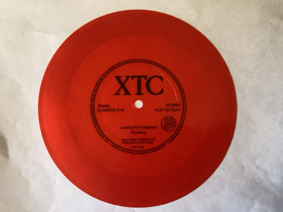 XTC – Looking For Footprints   Red Flexi Disc - 1982 UK - Flexipop 016 - New - Image 1 of 1