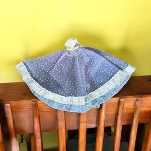 Vintage Blue White Swiss Dot Doll Dress Cissette LMR Jill Tammy Ideal Vogue - Picture 1 of 7