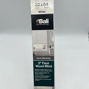 Bali Blinds 2" Faux Wood Blind 32x64 White Moisture Resistant Slats NEW! - Picture 1 of 6