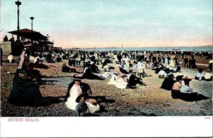 REVERE BEACH Massachusetts MA bathers UDB Postcard - Picture 1 of 2