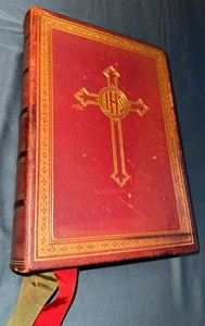ANTIQUE 1920 MISSALE ROMANUM LATIN PULPIT BOOK BENZIGER BROTHERS INC. PUBLISHERS - Picture 1 of 13
